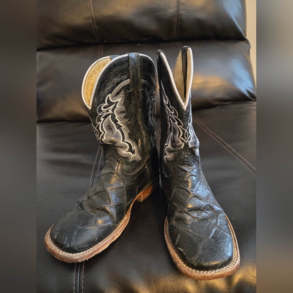 TEXAS BOOT COMPANY              Black Western Cowboy Boots